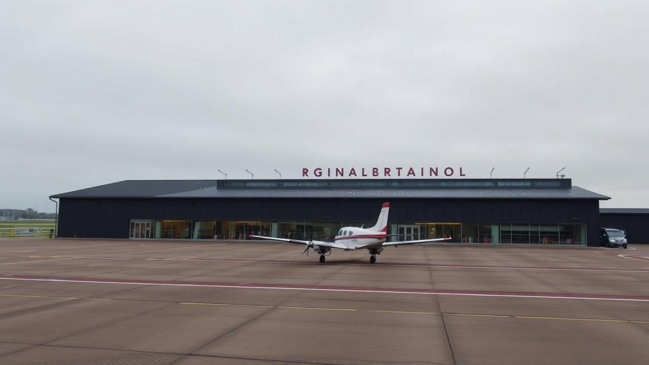 Terminal van een kleine regionale luchthaven in Noord-Nederland
