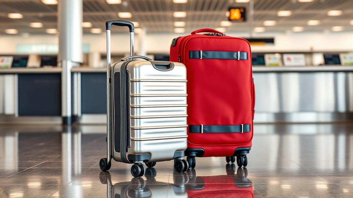 Kleine handbagagekoffer naast een grote ruimbagagekoffer